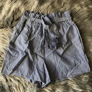 Charlotte Russe paper bag striped shorts